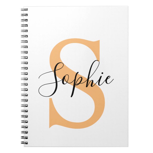 Caderno Espiral Presente Personalizado Nome Customizado Escrita El (Frente)