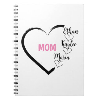 Caderno Espiral Presente personalizado para a mãe. Presente para D