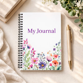 Caderno Espiral Presente Personalizado para Ela Flor Silvestre