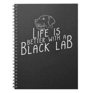 Caderno Espiral Presente preto de labrador retriever para o