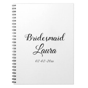 Caderno Espiral Presente simples minimalista com nome de madrinha