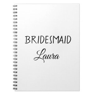 Caderno Espiral Presente simples minimalista para madrinha de casa