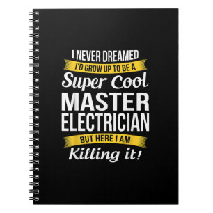 Caderno Espiral Presente Super Legal Mestre Elétrico Funny