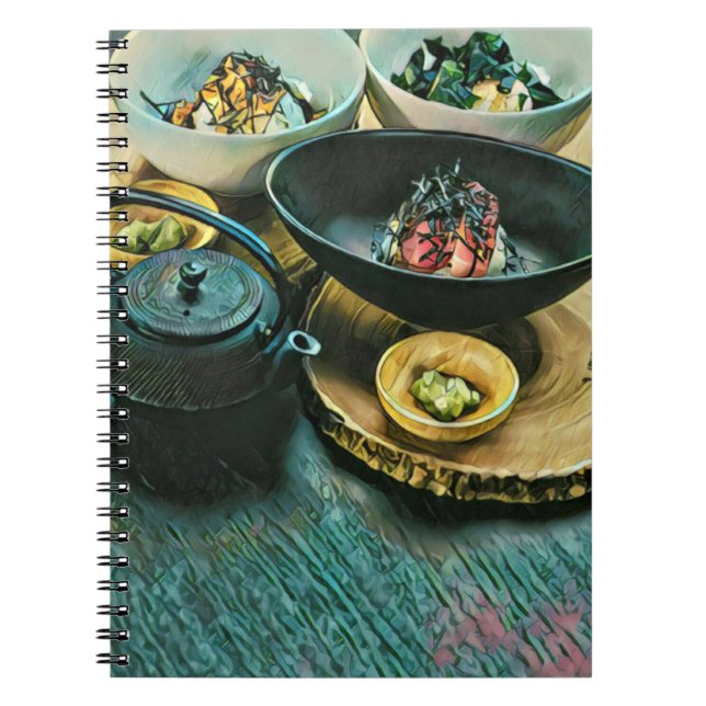 Caderno Espiral Presente Vintage Sushi (Frente)