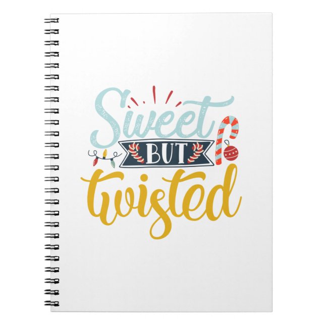 Caderno Espiral Presente Xmas | Doce Mas Torcido (Frente)