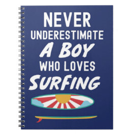 Caderno Espiral Presentes Azul Marinho de Surf Para Crianças Menin
