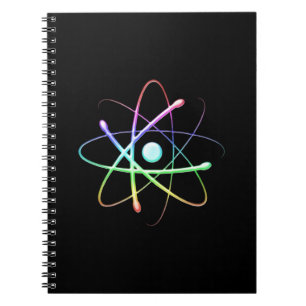 Caderno Espiral Presentes coloridos do geek do átomo
