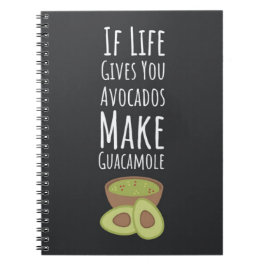 Caderno Espiral Presentes de Abacate Guacamole Moderno Feliz Fruta