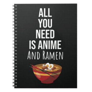 Caderno Espiral Presentes de Anime de Ramen Fofo Otaku Comida Japã