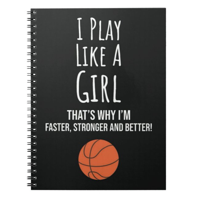 Caderno Espiral Presentes de Basquete Fofos Para Meninas Para Cria (Frente)