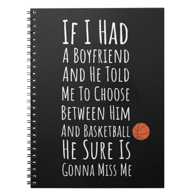 Caderno Espiral Presentes de Basquete Para Meninas Adolescentes Jo (Frente)