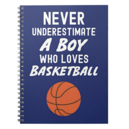 Caderno Espiral Presentes de Basquetebol Azul Marinho Fofo para Ad