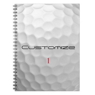 Caderno Espiral Presentes de Bolas de Golfe Personalizadas da Séri