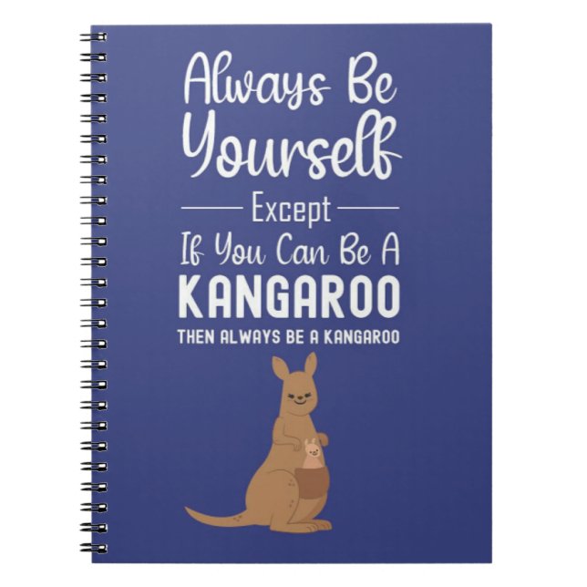 Caderno Espiral Presentes de Canguru Fofo Humor Engraçado Animal D (Frente)