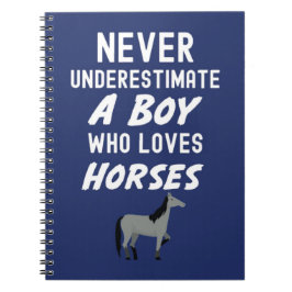 Caderno Espiral Presentes de Cavalo Azul-Marinho Fofos para Bebês