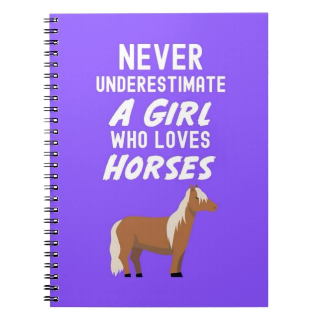 Caderno Espiral Presentes de Cavalo Rosa Fofo para Bebês Meninas A (Frente)