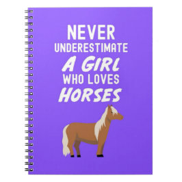 Caderno Espiral Presentes de Cavalo Rosa Fofo para Meninas Bebês A