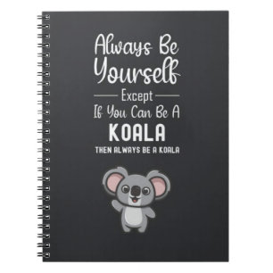Caderno Espiral Presentes de Coala Fofo Humor Animal Engraçado Car