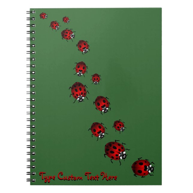 Caderno Espiral Presentes de Diário Ladybug Personalizados de Note (Frente)