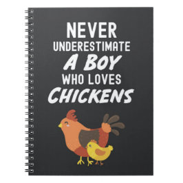 Caderno Espiral Presentes de Frango Fofo para Meninos Bebês Amante