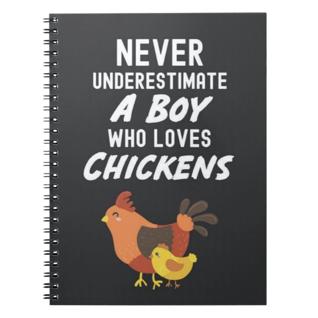 Caderno Espiral Presentes de Frango Fofo para Meninos Bebês Amante (Frente)