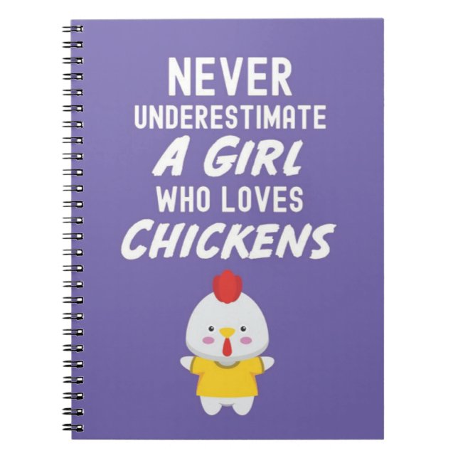 Caderno Espiral Presentes de Galinha Rosa Fofa para Bebês Meninas  (Frente)