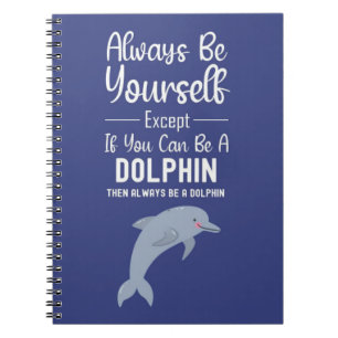 Caderno Espiral Presentes de Golfinho Fofo Oceano Humor Divertido 