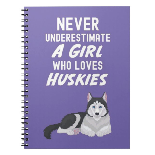 Caderno Espiral Presentes de Husky Rosa Fofo Para Meninas Bebês Ca (Frente)