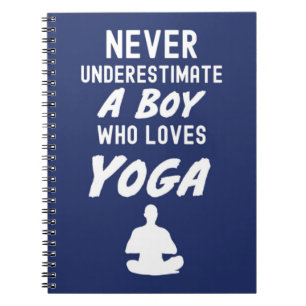 Caderno Espiral Presentes de ioga azuis navy fofos para meninos