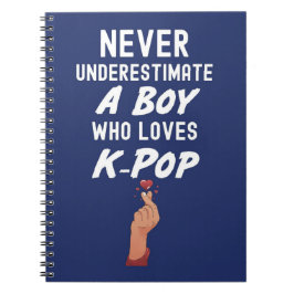 Caderno Espiral Presentes de Kpop Azul Marinho para Menino para Cr