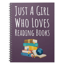 Caderno Espiral Presentes de Leitor de Livro Rosa Fofo para Menina