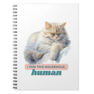 Caderno Espiral Presentes de Pai de gato, citação engraçada