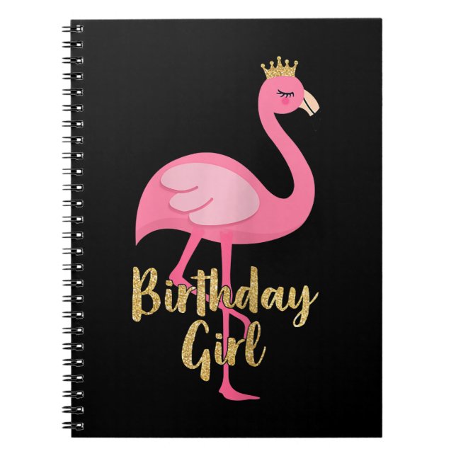 Caderno Espiral Presentes de Passagem de Aniversário da Flamingo G (Frente)