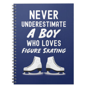 Caderno Espiral Presentes de Patinação Artística Azul Marinho para