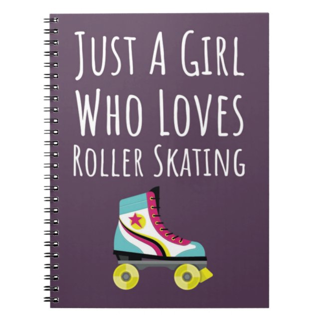 Caderno Espiral Presentes de Patins Cor-de-Rosa Fofos para Meninas (Frente)