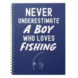Caderno Espiral Presentes de pesca azuis navy fofos para bebês men