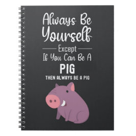 Caderno Espiral Presentes de Porco Fofo Humor Animal Engraçado Por