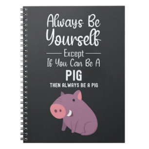 Caderno Espiral Presentes de Porco Fofo Humor Animal Engraçado Por