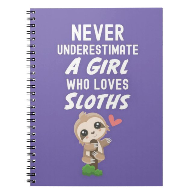 Caderno Espiral Presentes de Preguiça Rosa Fofa para Bebês Meninas (Frente)