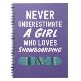 Caderno Espiral Presentes de Snowboard Para Meninas Para Crianças