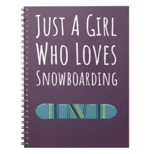 Caderno Espiral Presentes de Snowboarder Rosa Fofo para Bebês Meni