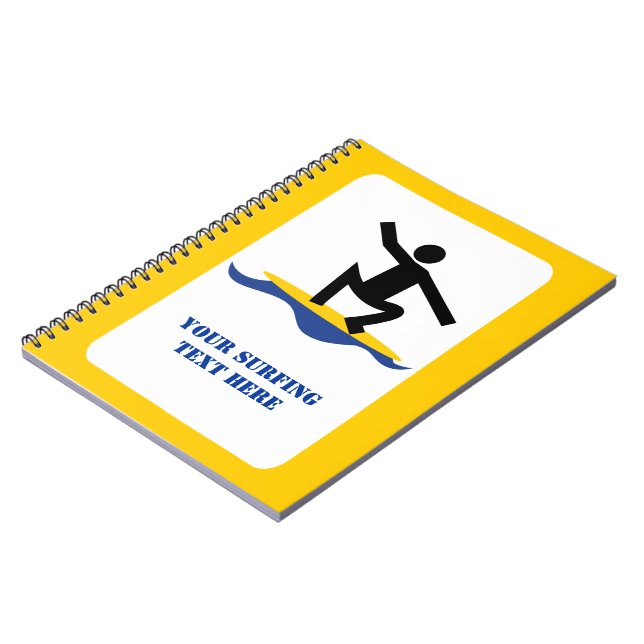 Caderno Espiral Presentes de surfe, surfista no seu costume de sur (Left Side)
