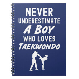 Caderno Espiral Presentes de Taekwondo Azul Marinho Fofos para Beb