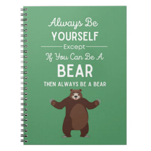 Caderno Espiral Presentes de Urso Fofo Humor Meme Piada Engraçada 