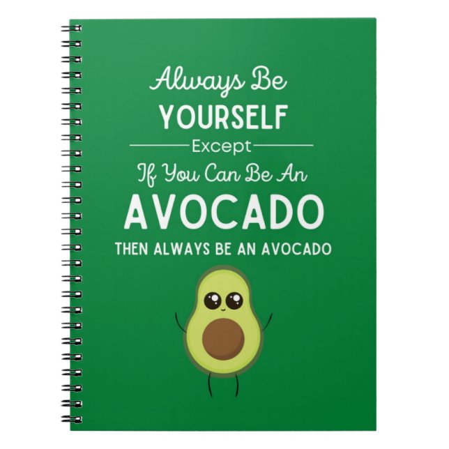 Caderno Espiral Presentes Divertidos de Abacate Verde Fofo Para Cr (Frente)