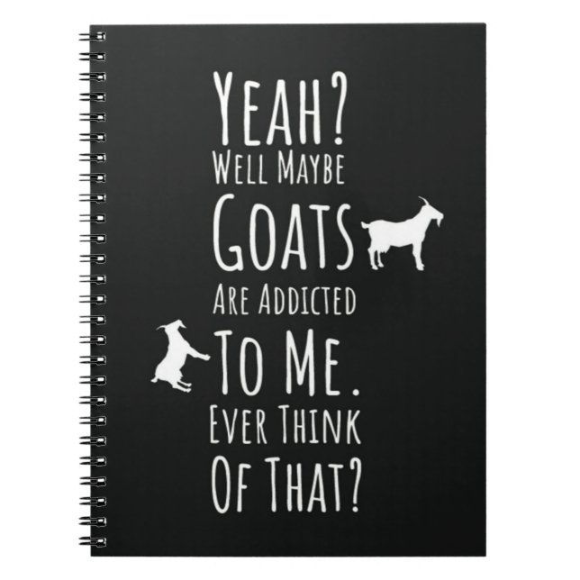 Caderno Espiral Presentes Divertidos Para Amantes de Cabras Humor  (Frente)