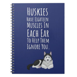 Caderno Espiral Presentes Divertidos Para Amantes de Huskies Cães 