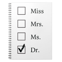 Caderno Espiral Presentes do PhD para mulheres