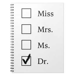 Caderno Espiral Presentes do PhD para mulheres