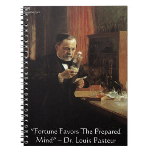 Caderno Espiral Presentes e Camisetas com Citação de Louis Pasteur